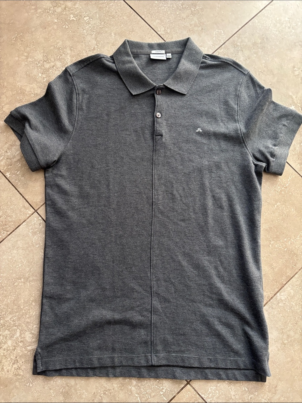 J.Lindeberg Men's Dark Gray Polo Shirt cotton Jersey